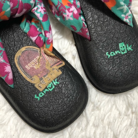 Sanuk Floral Print Sling Yoga Sandal Sz 6 - Picture 8 of 10